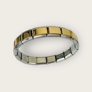 Vintage Dolceoro Italy stainless steel & gold bracelet